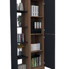 Armário De Escritório Santos 2 Pt Preto E Castanho