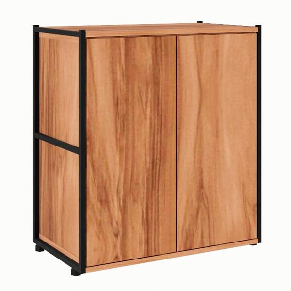 Armário De Escritório Shelf 2 Pt Nogal Sevilha E Preto 71 Cm