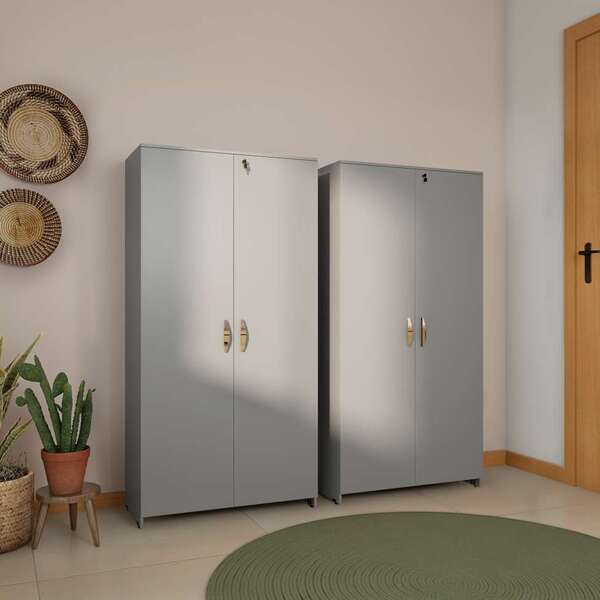 Armário De Escritório Sumaré 2 Pt Cinza 160 Cm