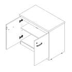 Armário De Escritório Yaris 2 Pt Marsala E Preto 73 Cm