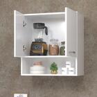 Armário De Lavanderia 60cm Cozinha 2 Portas Branco Aéreo