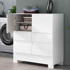Armário De Lavanderia Aquiles 2 Portas 4 Gavetas Branco - Mov