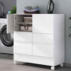 Armário De Lavanderia Perseu 2 Portas 4 Gavetas Branco - Movi