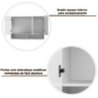 Armário de Parede Aéreo Cozinha Organizador Quarto Multiuso L