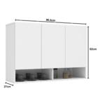 Armário de Parede Aéreo Cozinha Organizador Quarto Multiuso L