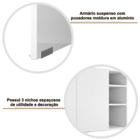 Armário de Parede Aéreo Cozinha Organizador Quarto Multiuso L