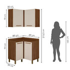 Armário De Parede Canto Reto Com Balcão Canto Reto Pérola Val