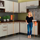 Armário De Parede Canto Reto Com Balcão Canto Reto Pérola Val