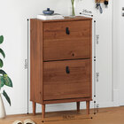 Armário De Sapatos Estreita Retrô 12 Pares Madeira Castanho V