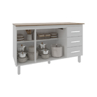 Armário Deise Cozinha Gabinete De Pia 150 Cm Branco E Tampo T