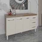 Armário Deise Cozinha Gabinete De Pia 150 Cm Savana Off White