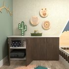 Armário Duplo Baixo Infantil Corp  Branco/ameixa Negra