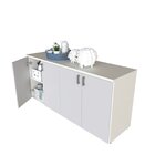 Armário Duplo Baixo Infantil Corp  Branco/cinza