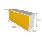 Armário Duplo Baixo Infantil Corp Bramov Móveis Branco/amarelo