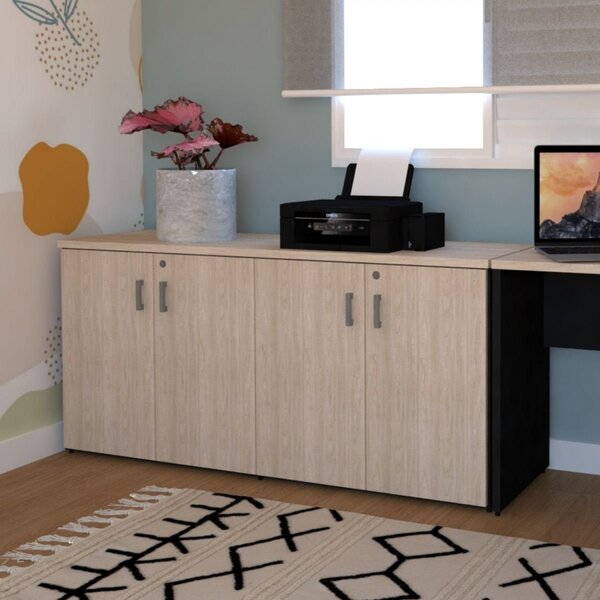 Armário Duplo Baixo Para Escritório 4 Portas Corp 25 Bramov M