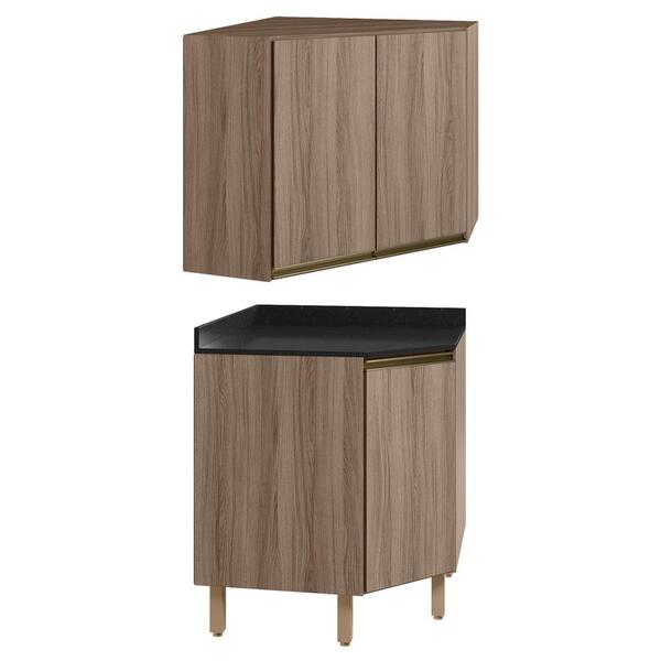 Armario E Balcao Canto Obliquo 75cm Mdf Kali Nicioli