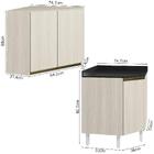 Armario E Balcao Canto Obliquo 75cm Mdf Kali Nicioli