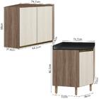 Armario E Balcao Canto Obliquo 75cm Mdf Kali Nicioli