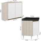 Armario E Balcao Canto Obliquo 75cm Mdf Kali Nicioli