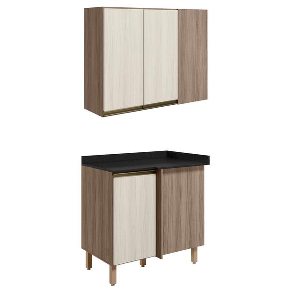 Armario E Balcao Canto Reto 89cm Mdf Kali Nicioli