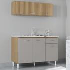 Armário E Balcão Com Pia 120cm Classic Ripado Damasco/off Z46