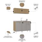 Armário E Balcão Com Pia 120cm Classic Ripado Damasco/off Z46