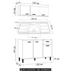 Armário E Balcão Com Pia 120cm Classic Ripado Damasco/off Z46