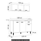 Armário E Balcão Com Tampo 120cm Classic Ripado Damasco Cinza