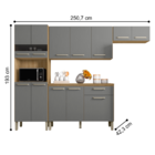 Armário E Balcão De Cozinha Bia Freijó Gris