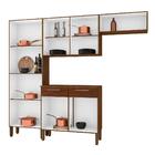 Armário E Balcão De Cozinha Mans Branco Nogueira Ripado