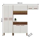 Armário E Balcão De Cozinha Mans Branco Nogueira Ripado