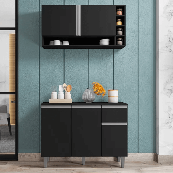 Armário E Balcão Para Cozinha Kit Siena Escolha Sua Cor - Wed