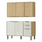 Armario E Balcao Pia 120 Cm Glor Abgl24 Castanho Off White Mxm