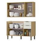 Armario E Balcao Pia 120 Cm Glor Abgl24 Castanho Off White Mxm