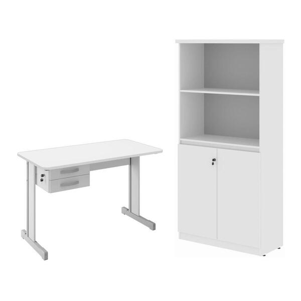 Armario E Mesa 1,20 Geórgia Branco