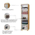 Armário E Sapateira Multiuso Marrie Com Espelho 1 Porta Natur