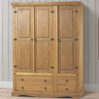 Armário Eddie Design Rústico 3 Portas E 4 Gavetas - Madeira M