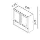 Armário Em Aço 80cm 2 Portas Vidro Com Nicho New Premium Itat