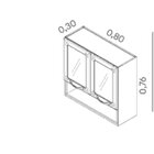 Armário Em Aço 80cm 2 Portas Vidro Com Nicho New Premium Itat