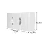 Armário Em Aço Munique Com 3 Portas Sem Vidro - Branco