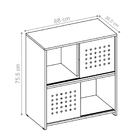 Armário Escritório 2 Portas De Correr Madri Preto Vermelho