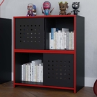 Armário Escritório 2 Portas De Correr Madri Preto Vermelho