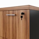 Armário Escritório Baixo Arquivo 1 Porta 3 Gavetas Credenza E