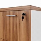 Armário Escritório Baixo Arquivo 1 Porta 3 Gavetas Credenza E