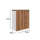 Armário Escritório Baixo Arquivo 1 Porta 3 Gavetas Credenza E