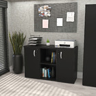 Armário Escritório Baixo Semiaberto Portas C/chave Netmobil -