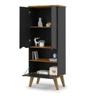 Armário Escritório Sala Prism 3 Portas E Pés Madeira Maciça