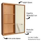 Armario Espelheira 1 Porta Correr 60 Cm Es7250 Faem