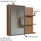 Armário Espelheira 70 Cm 1 Porta 3 Nichos Es2001 Faem