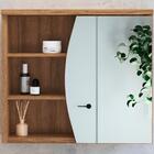 Armário Espelheira Com Porta E Nicho 70 Cm Es9680 Faem